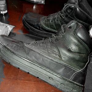 Nike Black Leather High-Top Boots